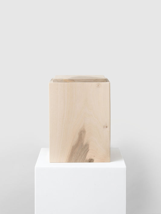 abbaubare Holzurne für Aschekapsel, für Urnenbestattung, Friedwald und Naturbestattung – Quadra von urnique