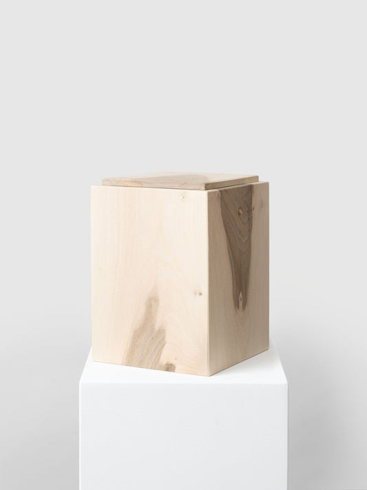 abbaubare Holzurne für Aschekapsel, für Urnenbestattung, Friedwald und Naturbestattung – Quadra von urnique