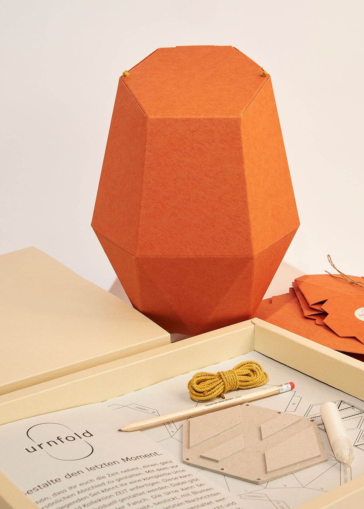 urnfold DIY Urne Set zum Selbermachen, Urne Zeit, Farbe orange