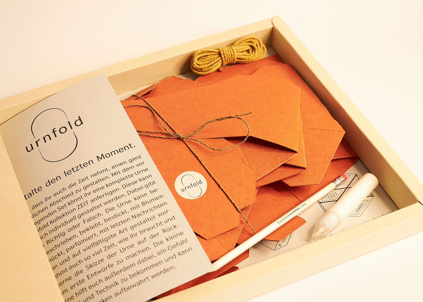 urnfold DIY Urne Set zum Selbermachen, Urne Zeit, Farbe orange